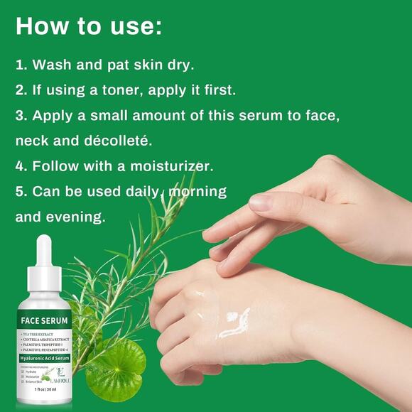 LAKIBOLE 3 Pack 2% Hyaluronic Acid Serum with 4% Tea Tree Extracts (2-Pack) - Picture 8 of 8